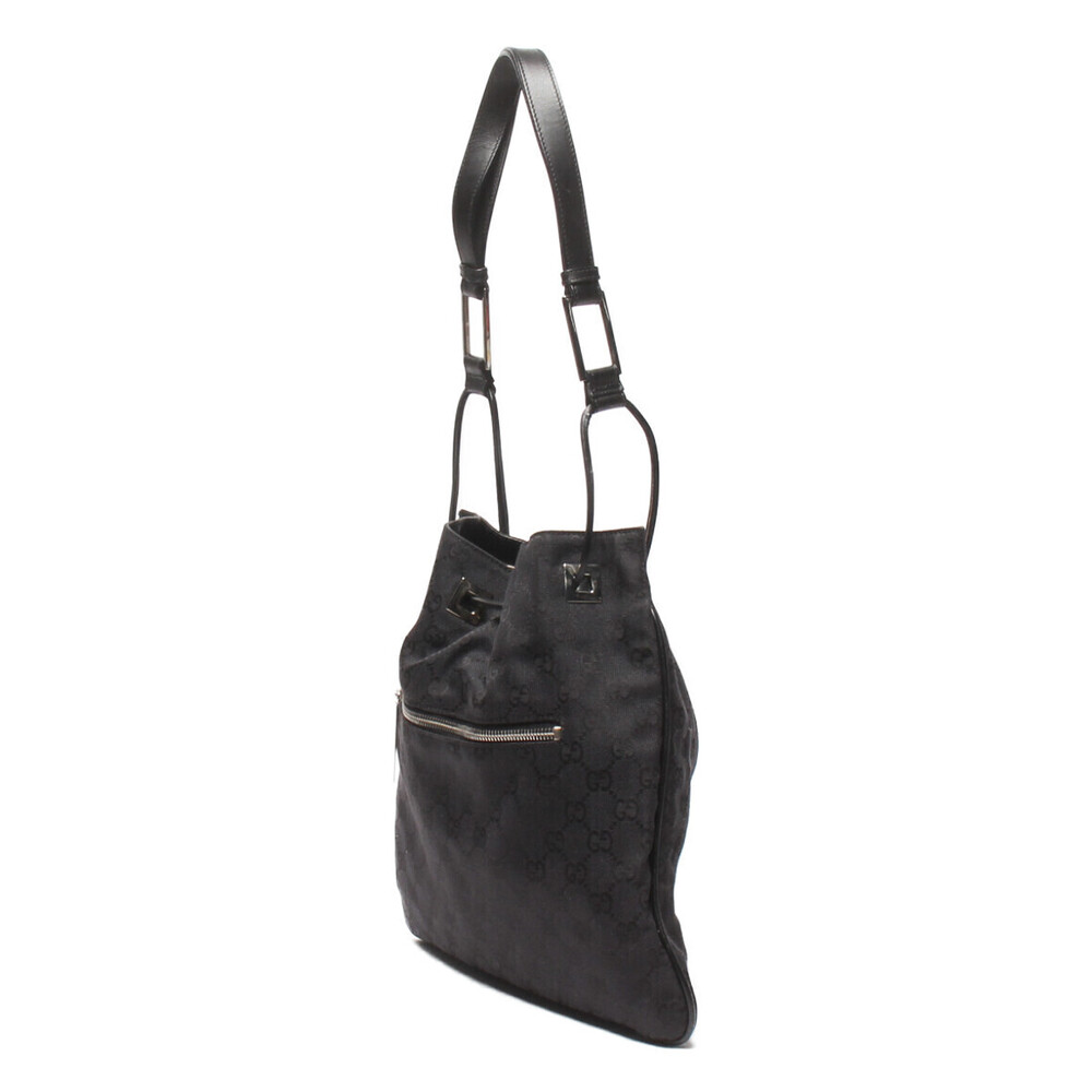 Gucci canvas monogram GG bag drawstring shoulder Black